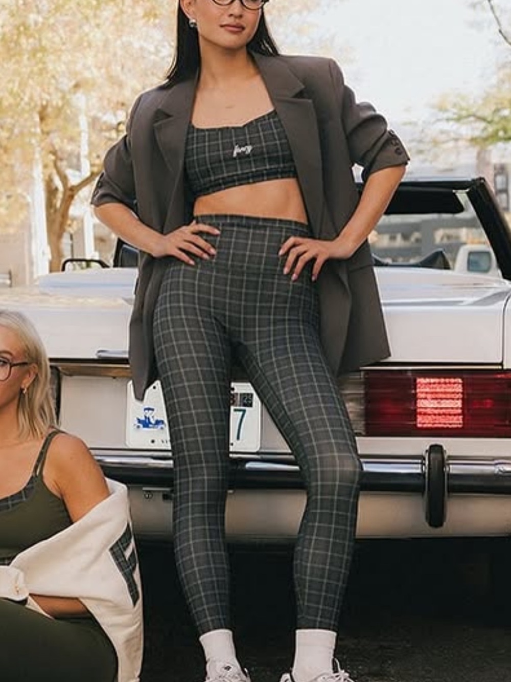 Fancy Plaid Workout set - Picture 2 of 4